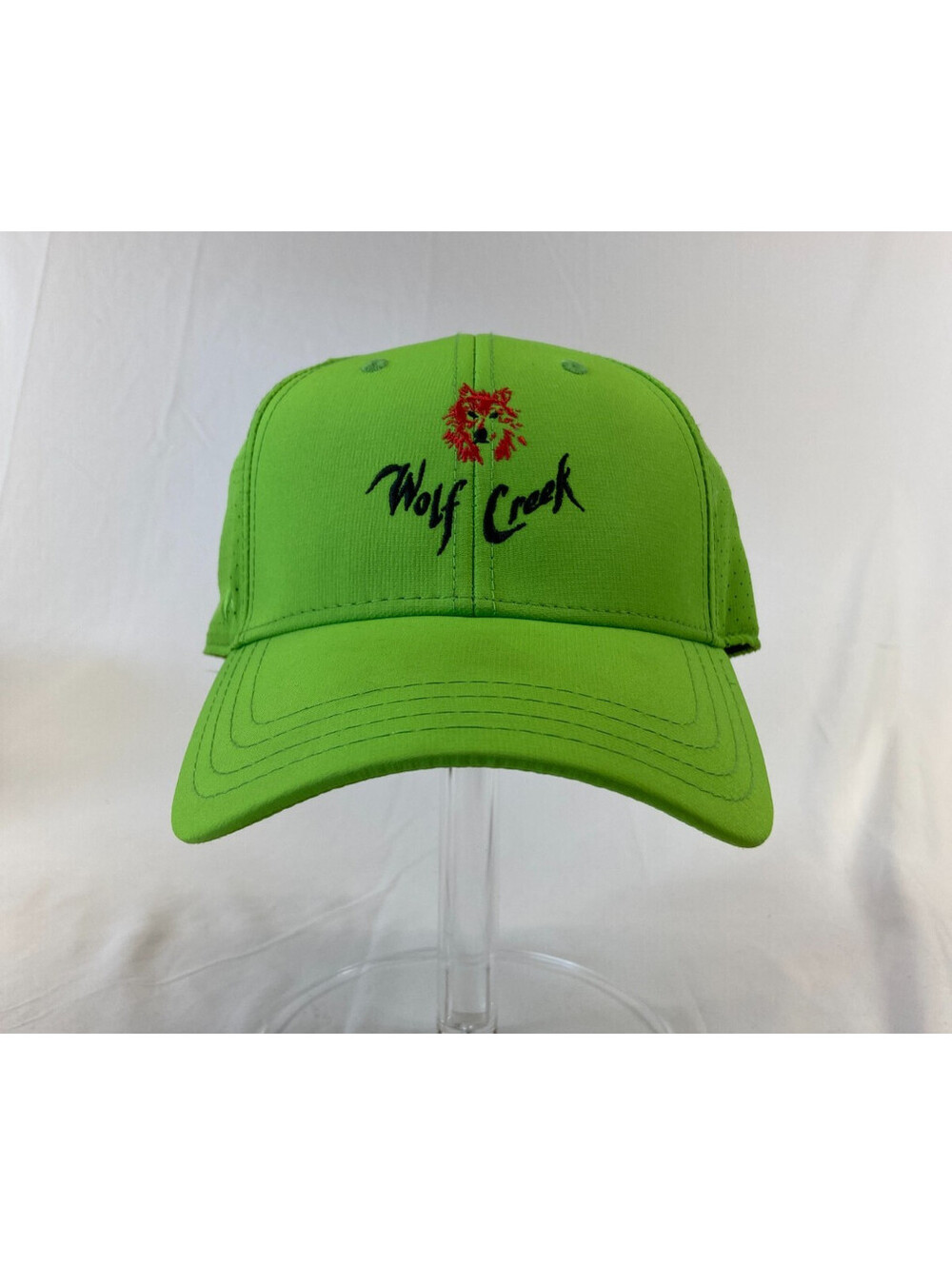 Wolf Creek Golf Club Baseball Cap Snapback Hat Mesh Back Neon Green Breathable